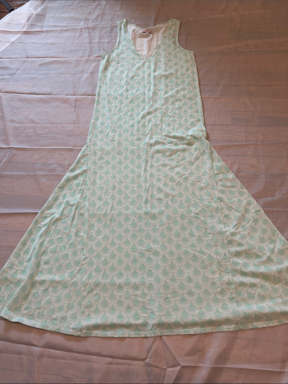 Peter Millar Mint Green Patterned A-Line Maxi Skirt